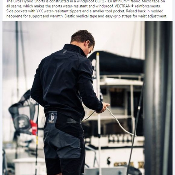 NEW SAIL RACING Gore-Tex ORCA HYBRID 50 KTS Race Edition Black Shorts Size M - Picture 1 of 5